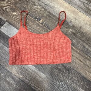 Aerie Orange Ribbed Sleeveless Camisole